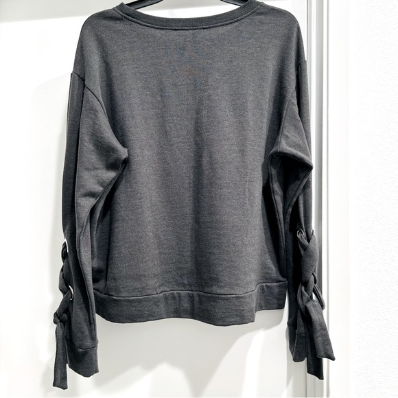 Arizona Jean Company Grommet Sleeve Ties Sweatshirt Top Size:XL, NEW - Picture 4 of 6